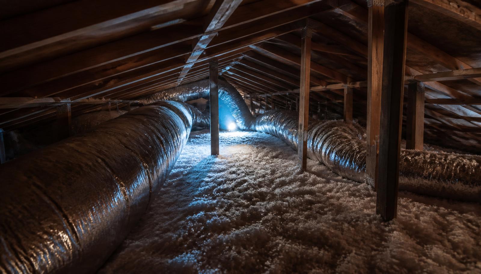 Sealed attic ductwork and fresh insulation installed by Comfort Masters technicians